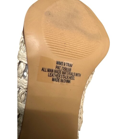 DV Dolce Vita Womens Beige Woven Raffia Mules With Block Heel Size 9 - Picture 6 of 7